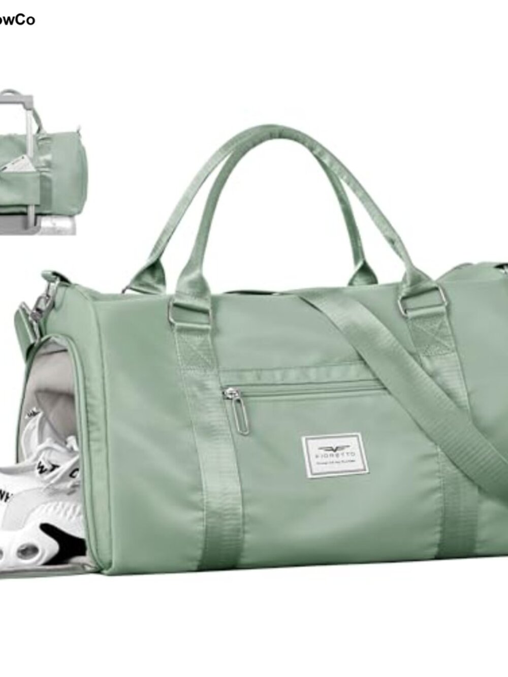 FIORETTO Gym Tote Duffel Bag Wet Pocket Shoe Compartment Travel Weekend